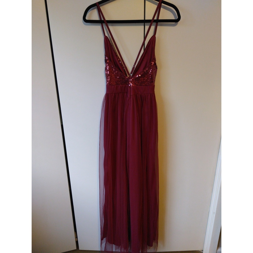 Womens Sequin and  Mesh Maxi Dress Size M  High Waist Dark Fairy Romantic Glam - Picture 2 of 7